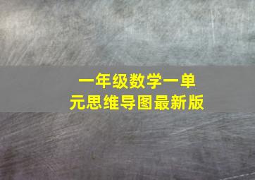 一年级数学一单元思维导图最新版