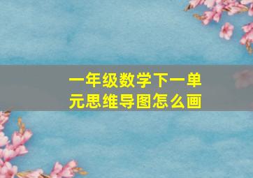 一年级数学下一单元思维导图怎么画