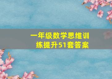 一年级数学思维训练提升51套答案