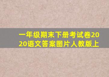 一年级期末下册考试卷2020语文答案图片人教版上