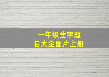 一年级生字题目大全图片上册