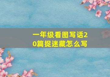 一年级看图写话20篇捉迷藏怎么写