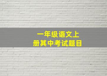 一年级语文上册其中考试题目