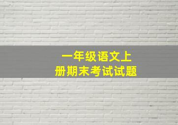 一年级语文上册期末考试试题