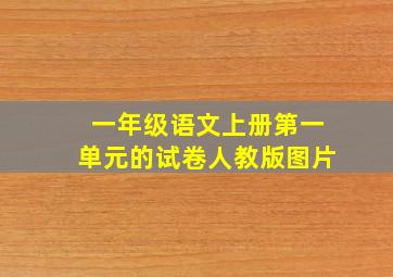 一年级语文上册第一单元的试卷人教版图片