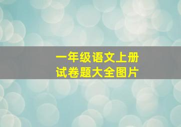 一年级语文上册试卷题大全图片