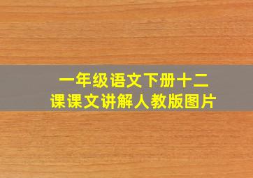 一年级语文下册十二课课文讲解人教版图片