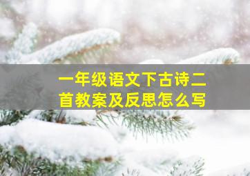 一年级语文下古诗二首教案及反思怎么写