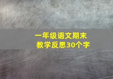 一年级语文期末教学反思30个字