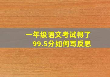 一年级语文考试得了99.5分如何写反思