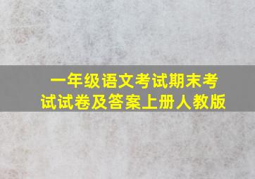 一年级语文考试期末考试试卷及答案上册人教版