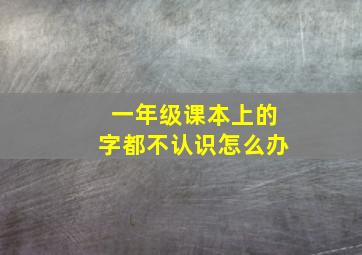 一年级课本上的字都不认识怎么办