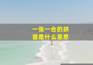 一张一合的拼音是什么意思