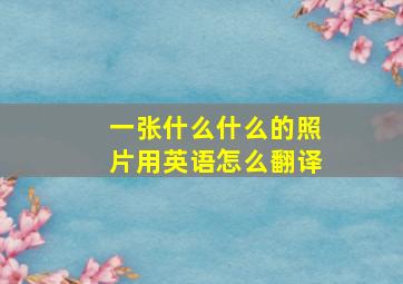 一张什么什么的照片用英语怎么翻译