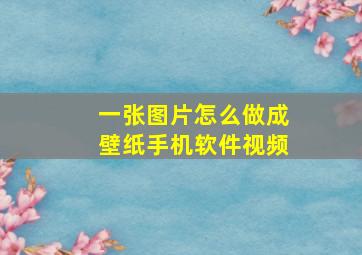 一张图片怎么做成壁纸手机软件视频