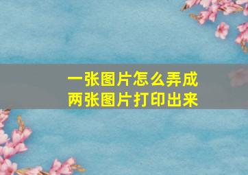 一张图片怎么弄成两张图片打印出来