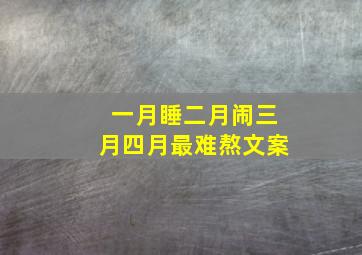 一月睡二月闹三月四月最难熬文案