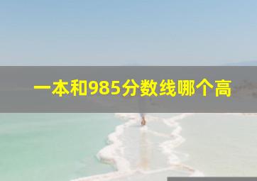 一本和985分数线哪个高