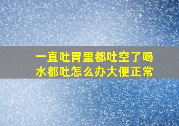 一直吐胃里都吐空了喝水都吐怎么办大便正常