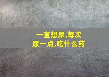 一直想尿,每次尿一点,吃什么药