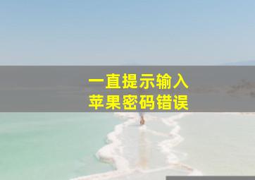 一直提示输入苹果密码错误