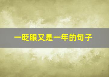 一眨眼又是一年的句子