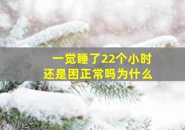 一觉睡了22个小时还是困正常吗为什么