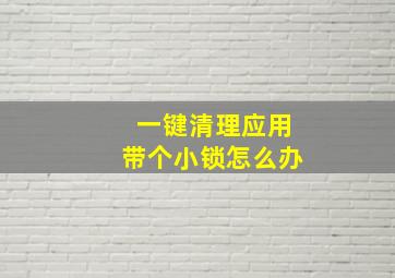 一键清理应用带个小锁怎么办