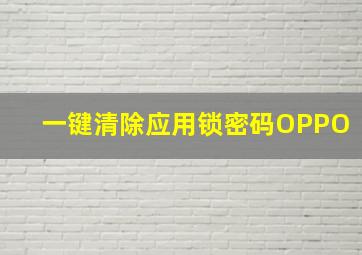 一键清除应用锁密码OPPO