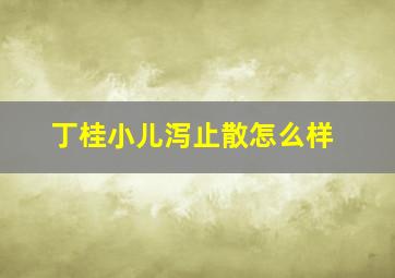 丁桂小儿泻止散怎么样