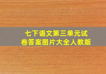 七下语文第三单元试卷答案图片大全人教版