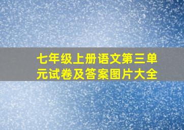 七年级上册语文第三单元试卷及答案图片大全