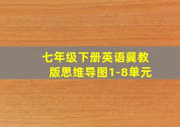 七年级下册英语冀教版思维导图1-8单元