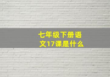 七年级下册语文17课是什么