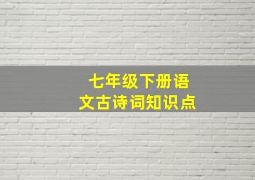 七年级下册语文古诗词知识点