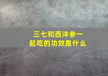 三七和西洋参一起吃的功效是什么