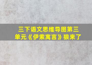 三下语文思维导图第三单元《伊索寓言》狼来了