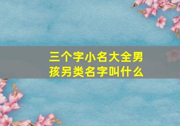 三个字小名大全男孩另类名字叫什么