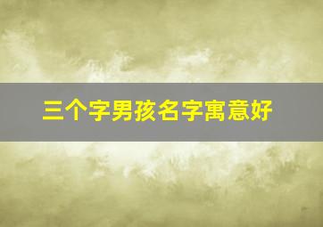 三个字男孩名字寓意好