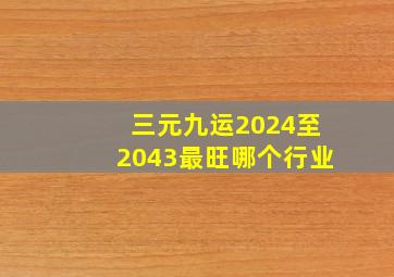 三元九运2024至2043最旺哪个行业