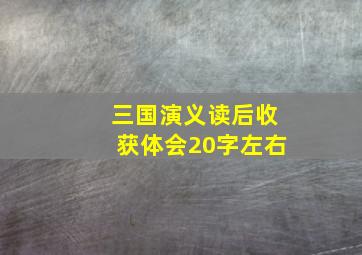 三国演义读后收获体会20字左右