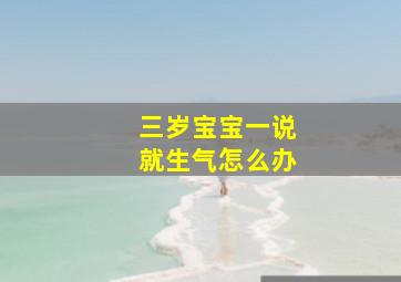 三岁宝宝一说就生气怎么办