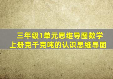 三年级1单元思维导图数学上册克千克吨的认识思维导图