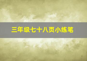 三年级七十八页小练笔