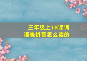 三年级上18课词语表拼音怎么读的