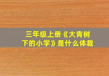 三年级上册《大青树下的小学》是什么体裁