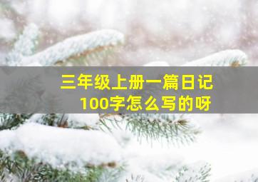 三年级上册一篇日记100字怎么写的呀