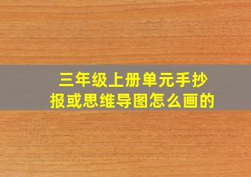 三年级上册单元手抄报或思维导图怎么画的