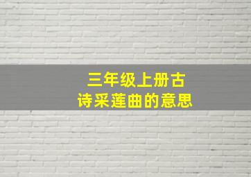 三年级上册古诗采莲曲的意思