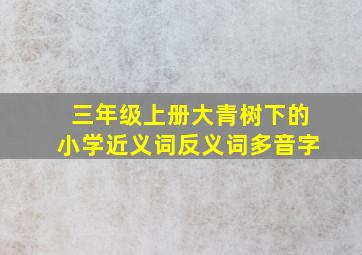 三年级上册大青树下的小学近义词反义词多音字